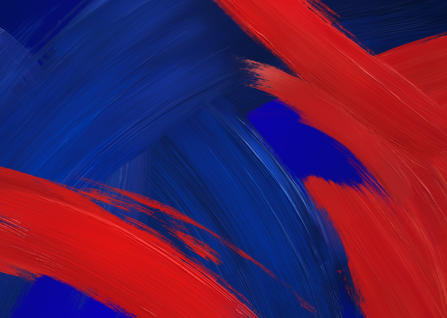 Red and blue paint brushes